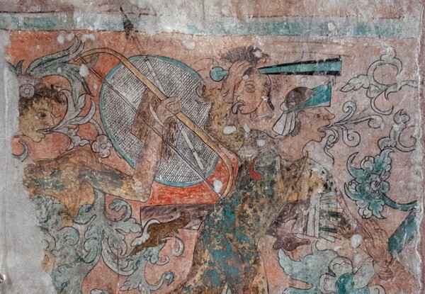 Ixmiquilpan, Hidalgo, San Miguel Arcángel, nave mural, South wall war - Battle scene