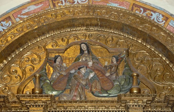 Lunette scene: Investiture of St. Anthony by the Virgin - San Miguel Arcángel, nave San Antonio de Padua retablo