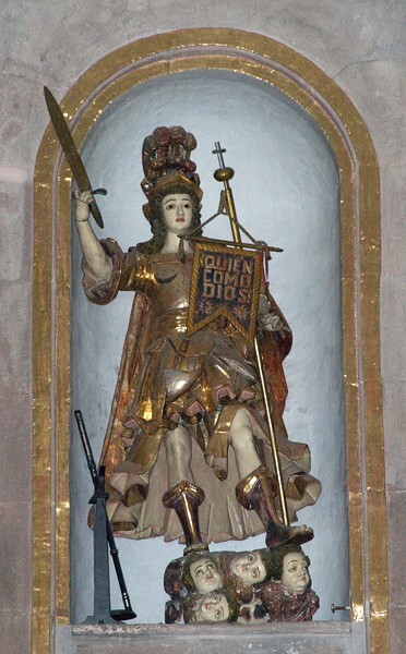 San Miguel Arcángel, high alter sculpture, St. Michael Archangel - Tlaltizapán, Morelos