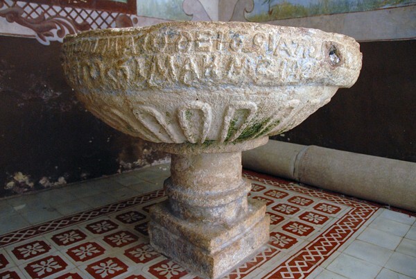 Santa Ana, baptismal font - Dzemul, Yucatán