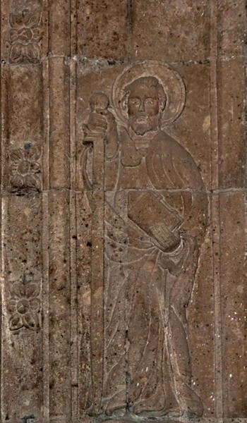 Chancel arch, right base - San Francisco, Nave