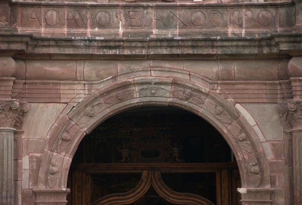 San Bernardino, façade, archivolt & spandrels - Xochimilco