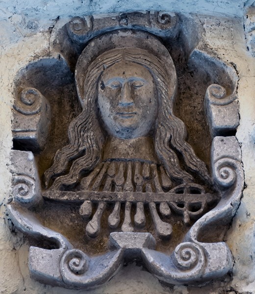 Santa Bárbara Tlacatecpan, México, façade entablature relief - México