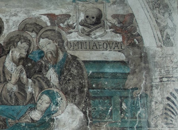Detail (right) - Cloister Stairwell Mural, Death of The Virgin