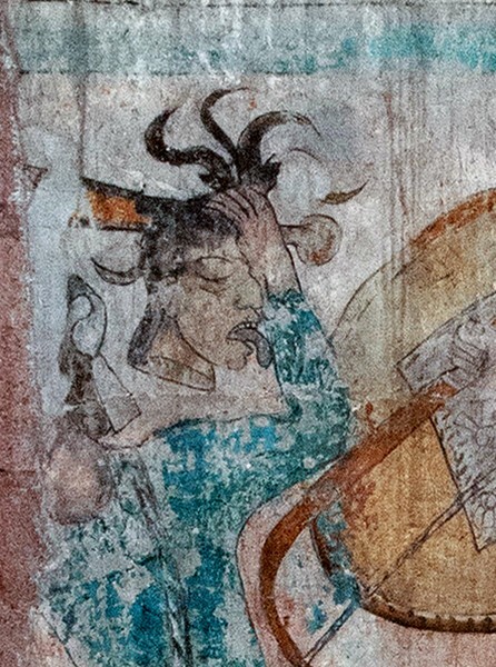 Ixmiquilpan, Hidalgo, San Miguel Arcángel, South nave mural, centaur  - Battle scene