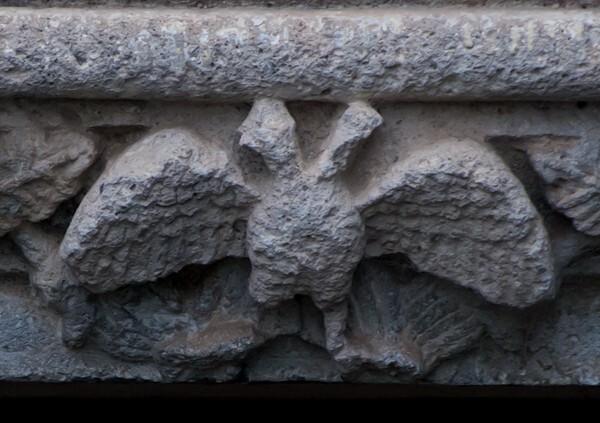 North portal, archivolt keystone relief - Molango, Hidalgo