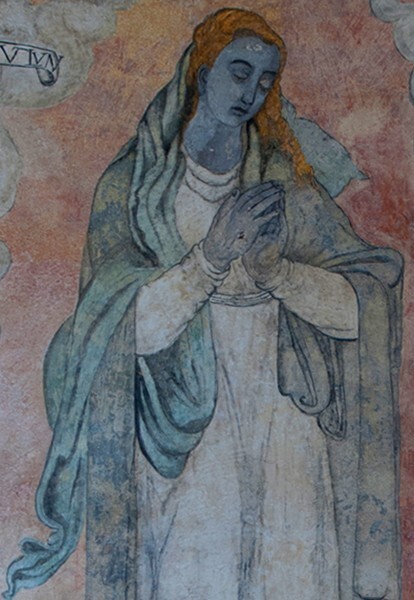 Virgin Immaculate, detail - Portería murals