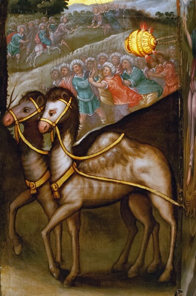 Africa, detail - Biombo (folding screen) with the Four Continents