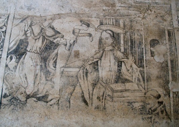 Large cloister, lower walk mural, Annunciation - San Agustín, convento, large & small cloisters, apse