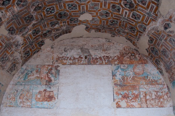 E wall - San Nicolás de Tolentino, capilla abierta & murals