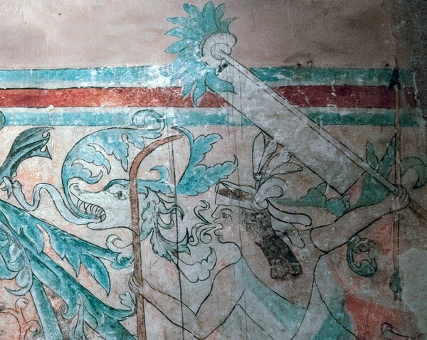 Sotocoro, E wall, North side mural, detail right - East wall, North side mural