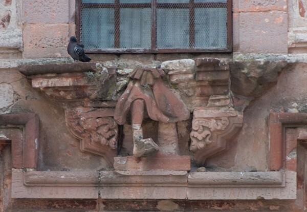 San Matías, façade portal cornice relief - Pinos, Zacatecas