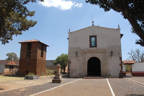 La Asunción, façade & separate bell-tower - Tacícuaro, Michoacán