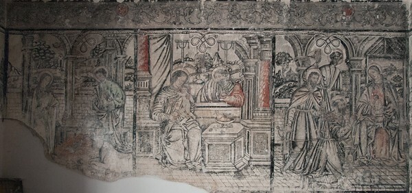 Sala de profundis murals (triptych) - San Francisco, façade, portería, cloister & murals