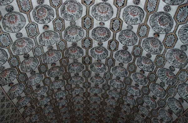 Refectory, painted coffering - San Nicolás de Tolentino, convento