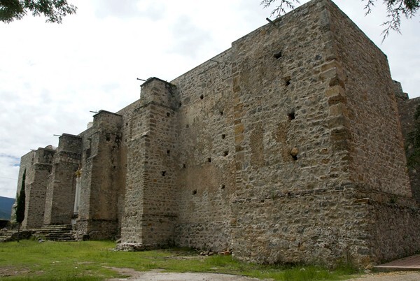 San Miguel Arcángel, exterior church nave buttressing - Achiutla, Oaxaca
