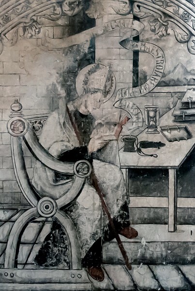 Cloister stairwell mural - San Nicolás de Tolentino, cloister & stairwell murals