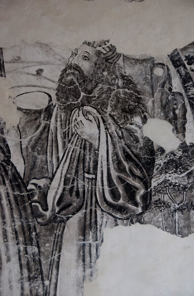 Deposition of Christ, detail - Cloister grisaille murals