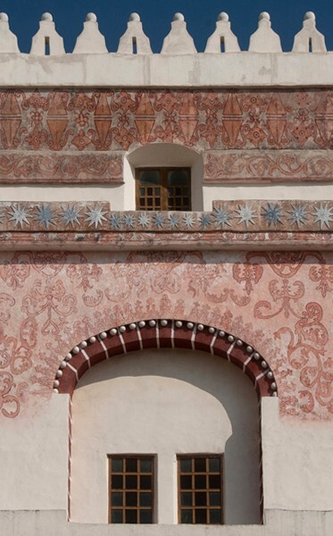 Façade, choir loft window & roof crenellation - San Francisco