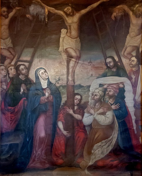 San Francisco, sacristy painting, Crucifixion - Uricho, Michoacán