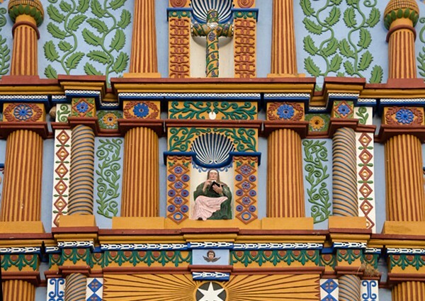 Façade, top tier - Santa Ana, façade, atrial wall & posa chapel