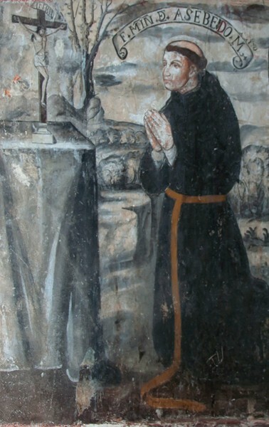 Lower stairwell mural detail - San Nicolás de Tolentino, cloister & stairwell murals