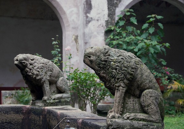 Santiago Apóstol, cloister fountain lions - Ocuituco, Morelos