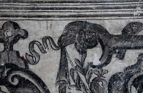 Dado mural, serpent - Lower cloister walk