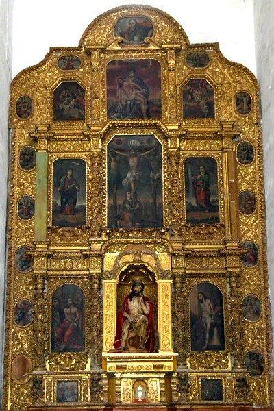 San Bernardino de Sena, N nave wall, Passion retablo - Xochimilco, México