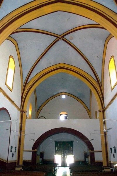 Capilla abierta, nave & choir, groin vault - Santo Domingo