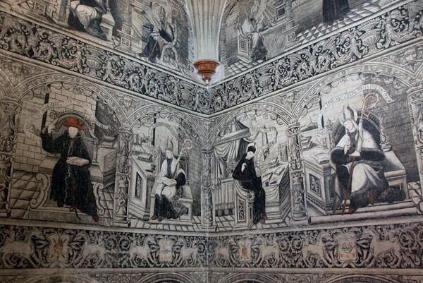 Cloister stairwell murals - San Nicolás de Tolentino, cloister & stairwell murals