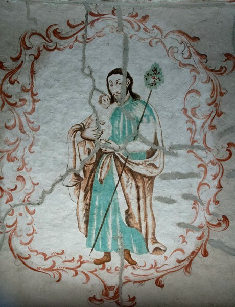 San Miguel Arcángel, baptistry painting, St. John the Baptist - San Miguel del Valle, Oaxaca