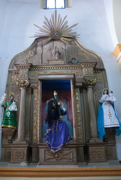 San Andrés, nave Via Crucis retablo - Sinaxtla, Oaxaca