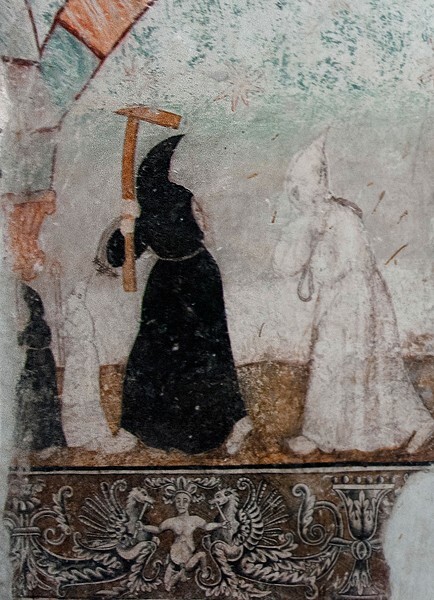 Capilla de San Lorenzo, mural detail - San Martín, nave, cloister & convento