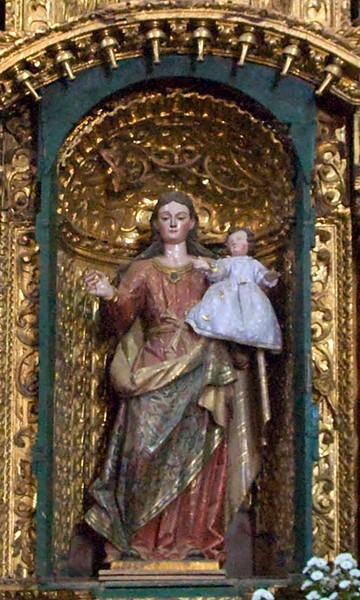 Right return Our Lady of the Rosary altar, Our Lady & Child - Santa Ana, high & nave altars