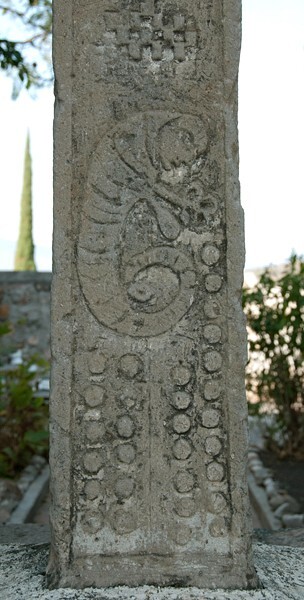 El Señor de la Expiración, garden cross, shaft closeup - Capacho, Michoacán