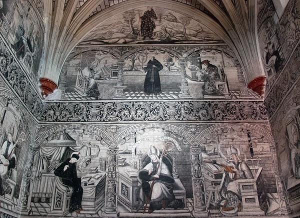Upper & top tier & lunette murals - North wall murals