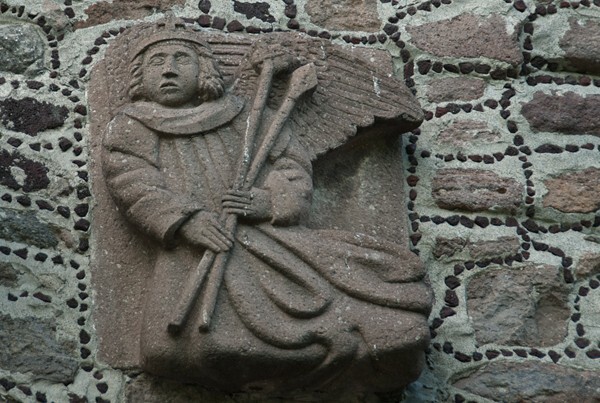 El Cristo Rey, convento entrance, Passion Angel with lances - Tulpetlac, México