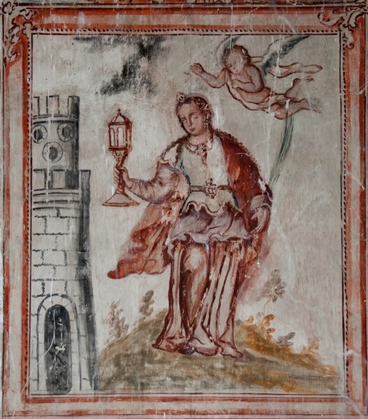San Francisco, nave mural, St. Barbara - Tepeyanco, Tlaxcala
