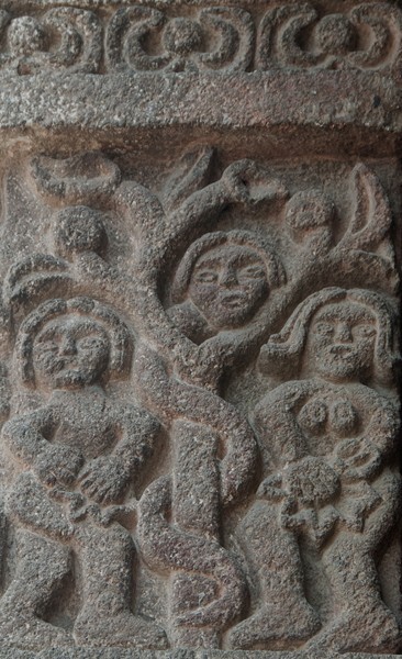 La Inmaculada Concepción, façade portal, left pilaster capital detail - Ixtapan de la Sal, México