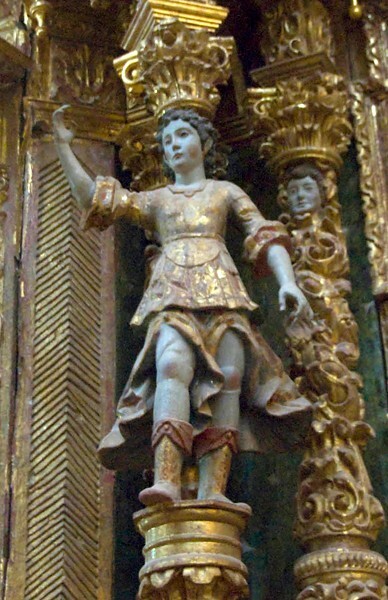 Santo Domingo, nave Nuestra Señora de los Dolores altar detail - Yanhuitlán, Oaxaca