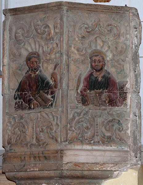 San Francisco, pulpit, SS Mark & John Evangelists - Charcas, San Luis Potosí