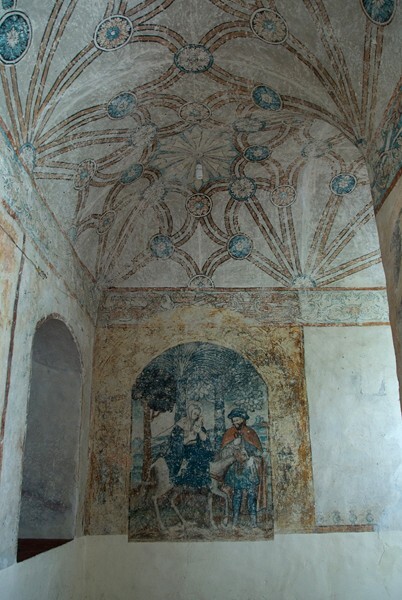 Lower walk mural, Flight into Egypt - Cloister murals