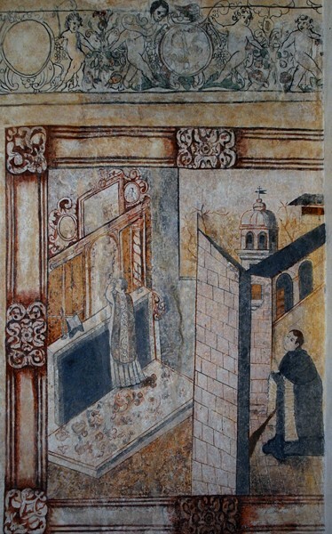 Bilocation of St. Anthony - Upper cloister walk murals
