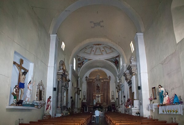 San Miguel Arcángel, nave, barrel vault - Tlaltizapán, Morelos