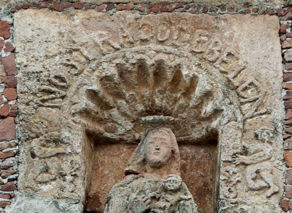 Charapán, Michoacán, Nuestra Señora de Belén, façade statue, Our  - Charapán, Michoacán
