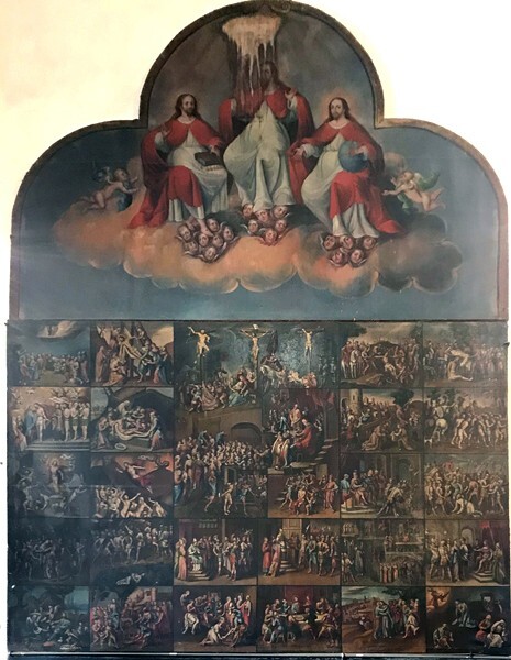 Santa María, nave painting, Trinity - Santa María Atlihuetzía, Tlaxcala