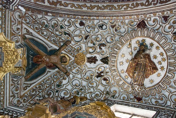 W transept vault, St. Andrew (left); Christ as Good Shepherd (right) - West Transept