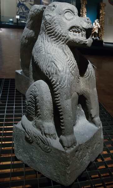 Museo de Antropología, Tepeaca rollo lions - Puebla, Puebla