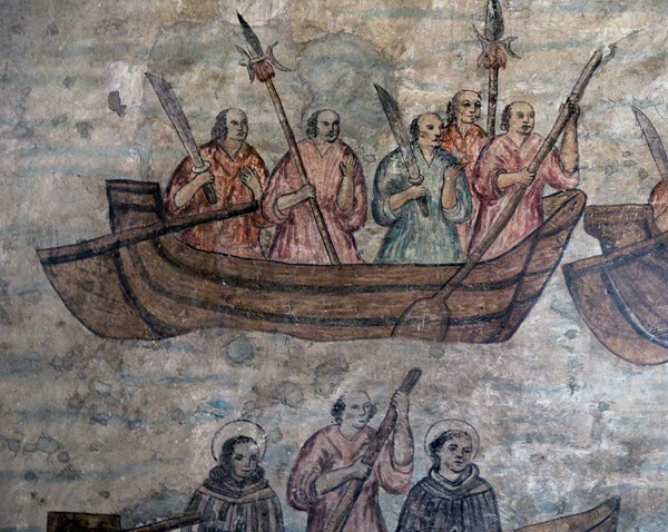 N wall mural, detail - Nuestra Señora de La Asunción (Catedral), nave & murals